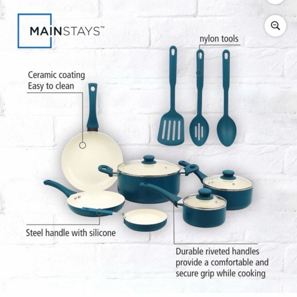Mainstays Blue Nonstick Fry Pan
